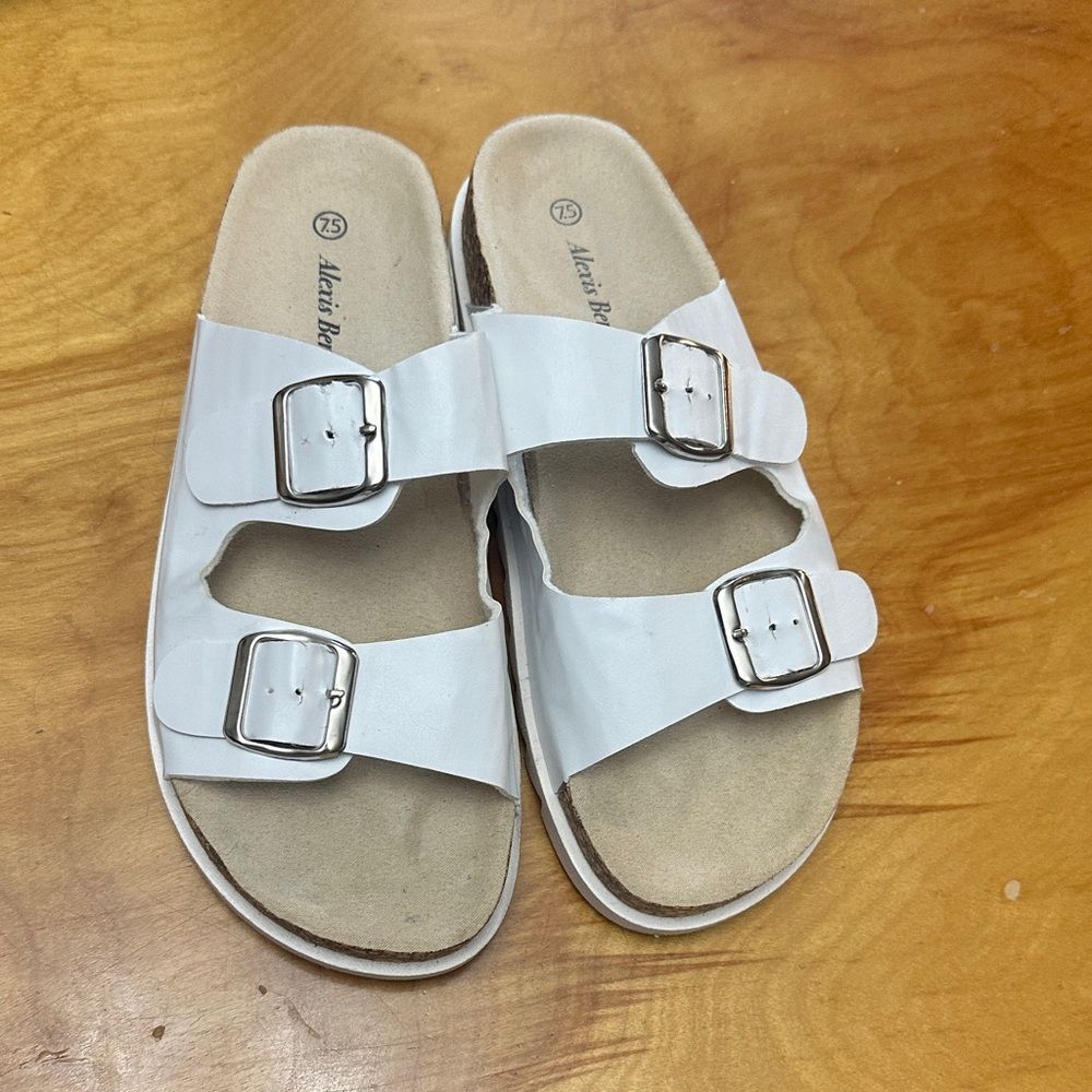 White Sandals with Buckles